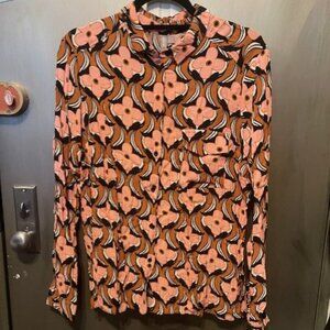 ASOS Floral Print Blouse in Pink and Brown